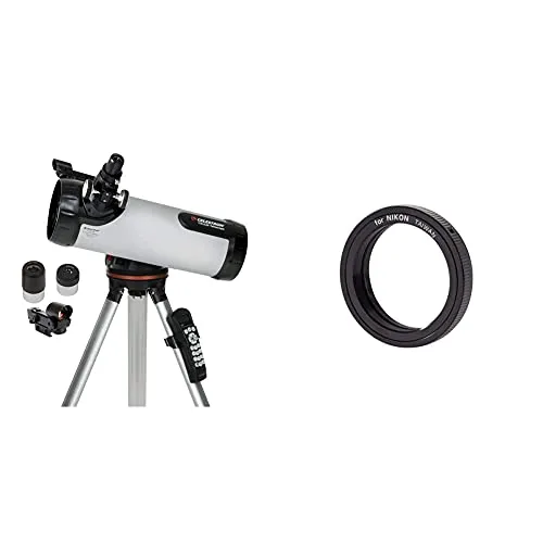 Celestron Lcm 114 Telescopio Computerizzato & Anello T2 Per Nikon, Nero