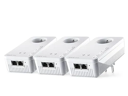 devolo Magic 2 WiFi 6 (ax) Mesh Multiroom Kit: 3x Adattatori CPL WiFi, Presa estraibile (2.400 Mbit, Mesh, 6x porte Gigabit Ethernet) ideale per gaming, telelavoro, streaming, prese francesi