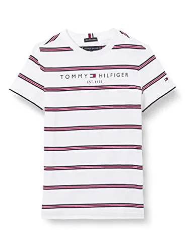 Tommy Hilfiger Essential Stripe Tee S/S Camicia, White, 6 Bambino