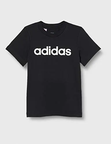 Adidas Youth Boys Essentials Linear T-Shirt, Maglietta Bambino, Nero (Black/White), 152