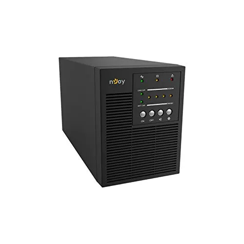 nJoy Echo 1000VA Gruppo di Continuità On-Line Doppia Conversione UPS, 800 Watt, RS232 Onda Sinusoidale Pura, 3 Uscite Schuko, 2 Batterie 12V 7Ah, (HxWxD 191x140x327 mm)