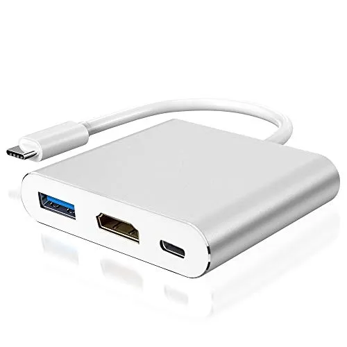 weton Adattatore da Tipo C a HDMI Hub Multiporta Typ C con USB 3.0 e 60W USB C 3.1 PD Porta di Ricarica Adattatore AV Digitale per MacBook PRO