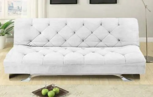 Gstore Divano Letto 3 POSTI RECLINABILE Microfibra Nero E Bianco Sofa Soggiorno [F221 Bianco]