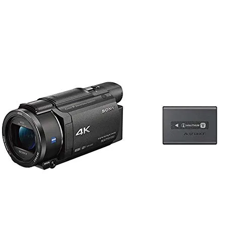Sony FDRAX53B Videocamera 4K, Nero + Sony NP-FV100A 3410mAh 7.4V rechargeable battery - Rechargeable Batteries (3410 mAh, 25 Wh, 7.4 V, B