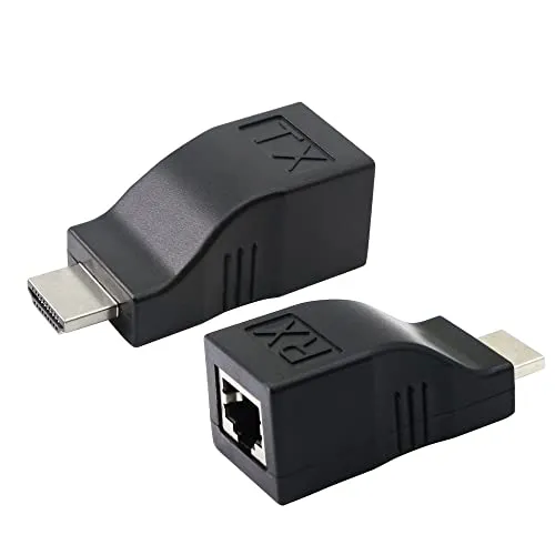 PNGKNYOCN Extender HDMI, Adattatore Convertitore Ethernet di Rete da HDMI Maschio a RJ45 femmina trasmissione 1080p tramite CAT5e CAT6, per supportare HDTV PS4 STB 4K 2K