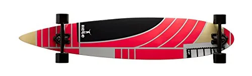 Ridge Deluxe Longboard Skateboard Pin Tail Acero, Drop Through, 115 cm, 8 stratti, ABEC7, Pintail