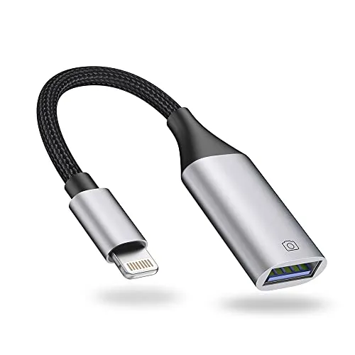 IVSHOWCO Adattatore Lightning a USB per iPhone [Apple MFi certificato], adattatore OTG USB per iPad Supporta disco USB, lettore di schede, mouse, tastiera...