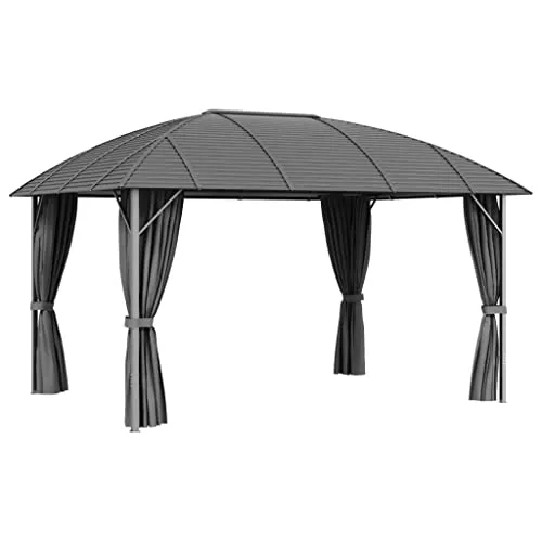 vidaXL Gazebo con Tende Laterali e Tetto ad Arco 3x4 m Antracite