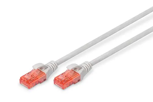 DIGITUS Cavo LAN Cat 6-10 m - Cavo di rete CCA con RJ45 - U/UTP non schermato - Compatibile con Cat-6A e Cat-5e - Grigio