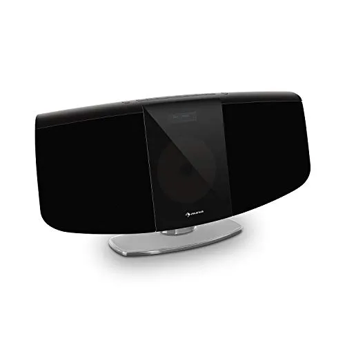 AUNA BlackMask - Impianto Stereo Verticale, Lettore CD Compatibile con MP3, Radio FM e DAB+, Funzione Bluetooth, Display blackmask: Display LCD Negativo, Ingresso AUX, Porta USB, Attacco Cuffie, Nero