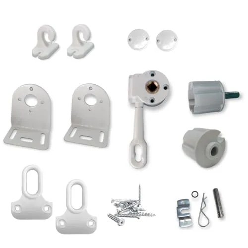 TENDAGGIMANIA ® Kit Accessori Tenda da Sole A Caduta - Kit Ricambi per Tende da Sole Esterne per Rullo di Diametro 60 MM, Colore Accessori: Bianco 9010