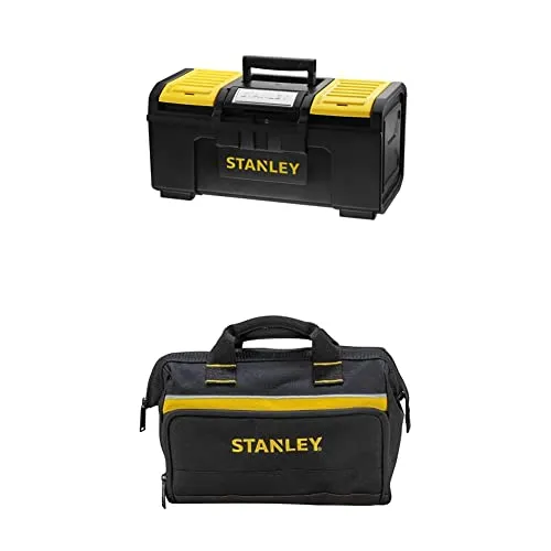 STANLEY 1-79-217 Cassetta Porta Utensili One Touch, 19" & 1-93-330 Borsa portautensili 30 x 25 x 13 cm con base rigida