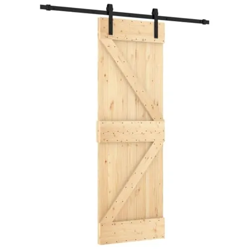 vidaXL Porta Scorrevole con Set Hardware 70x210 cm Legno Massello Pino