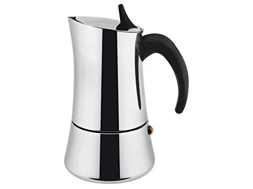 Ilsa Elly Caffettiera Espresso per Induzione, Acciaio Inox 18/10 , Argento, 6 tazze