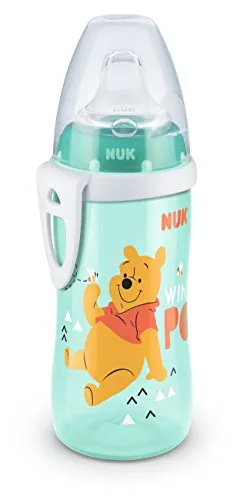 NUK Disney Active Cup tazza per bimbi | 12+ mesi | Beccuccio morbido a prova di perdite | Clip e cappuccio protettivo | Senza BPA | 215 ml | Winnie-the-Pooh | 1 pezzo