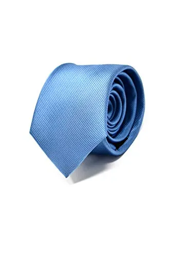 Sweet Leaf Cravatta da uomo Azzurro - 100% Seta - Classica, Elegante e Moderna - (ideale per un regalo, un matrimonio, con un abito, in ufficio.)