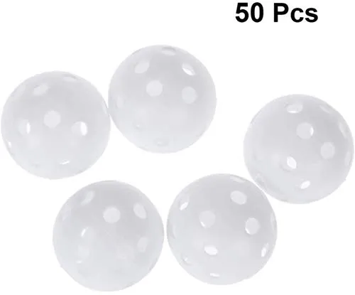 JXD Palline da Golf in plastica Perforata Training Palline da Golf Set di Palline da Golf per Altalena Pratica Campo Pratica Driving Range White-50pcs