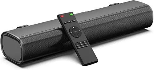 Soundbar PC, mini Soundbar con Subwoofer integrato, 50 W / 105 dB, Altoparlante Soundbar TV da 16 pollici, Bluetooth 5.0, Telecomando, Ottico, Cavo RCA incluso