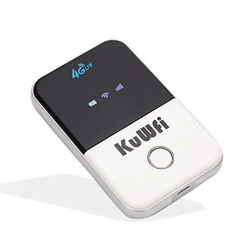 Mobile Router Hotspot Portatile, KuWFi Router Wi-Fi 4G LTE da viaggio portatile da 150 Mbps, hotspot Wi-Fi mobile con slot per SIM