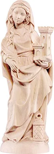 Ferrari & Arrighetti Statua Santa Barbara Gotica - Demetz - Deur - Statua in Legno Dipinta a Mano. Altezza Pari a 40 cm.