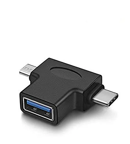 ZHITING Adattatore OTG Multi Mouse USB 3.0 2 in 1 Tipo C Micro USB a USB3.0 Convertitore Dati di Carica da Maschio a Femmina per Tastiera Disco U Connettore Telefono Android