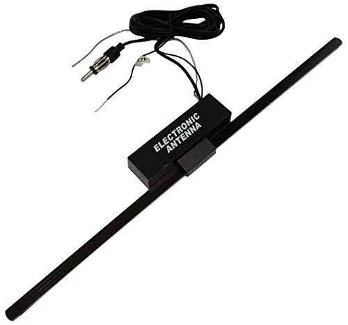 AERZETIX - Antenna DIN amplificata interna autoadesive 34cm per autoradio con cavo 190cm