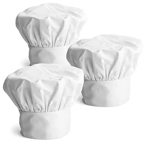 Cappello Chef, Set di 3 Cappelli da Cuoco Regolabili Toque Elastico by JoeJi’s Kitchen