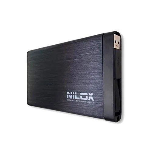 Nilox DH0002BKALUSB Box Vuoto per Hard-Disk SATA da 2.5", Nero, Unisex