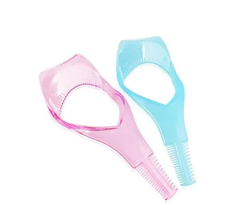 2 pz plastica ciglia mascara guardia applicatore con pettine -Beauty Make Up Occhi Mascara scudi applicare strumenti trucco superiore (blu+rosa)