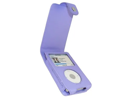 igadgitz Viola Pelle Sintetica Custodia Cover per Apple iPod Classic 80GB, 120GB & Latest 6th Generation 160gb launched Sept 09 Con Protettore Schermo & Clip cintura