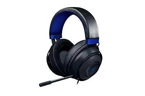 Razer Kraken per Console, Cuffie cablate da gaming per console, Driver da 50 mm con Calibrazione Personalizzata, Microfono Retrattile Unidirezionale, Compatibilità Multipiattaperma, Nero-Blu