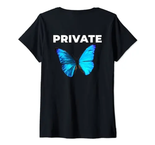 Donna Private Butterfly Club Worldwide Europe Earth Travel Maglietta con Collo a V