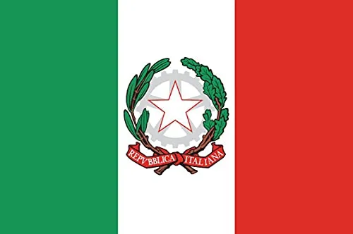 NS Bandiere Bandiera Italiana Tricolore Stemma Repubblica cm 100X150 [Tessuto A Scelta] Nautico di 130gr. m² o Stamina di 220gr. m² (Nautico 130gr. m²)