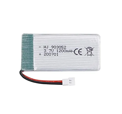 YUNIQUE GREEN-CLEAN-POWER - Batteria LiPo 3.7V 1200mAh Ricaricabile per Droni Syma X5SC X5SW | Prestazioni Costanti | Facile Installazione | Dimensioni : 54x29x9mm Peso: 27,4 gr | Silver