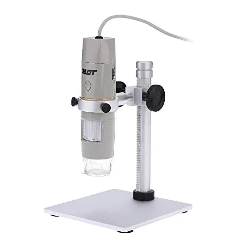 KKmoon Microscopio Portatile USB OTG Funzione 8LED Digital Zoom Lente di ingrandimento con Supporto Vero 5.0 MP Videocamera 1 X-500 X Ingrandimento 0-3 cm Messa a Fuoco
