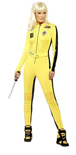 SMIFFYS Smiffy's Licenza ufficiale Disfraz de Kill Bill Vol.1 & Vol.2, Amarillo, con traje entero y espada Donna, Giallo, M-EU Dimensione 40-42, 20500M