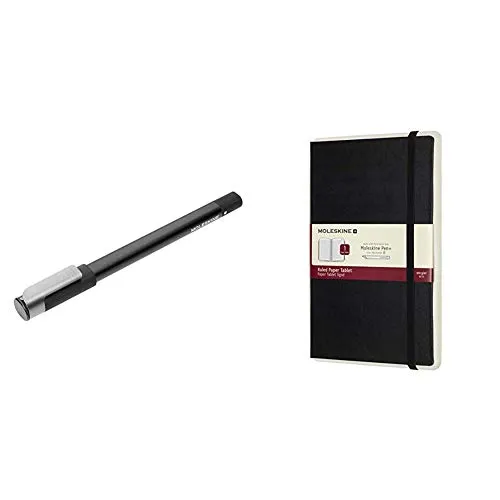Moleskine Pen+ Ellipse Penna + Notebook Paper Tablet, Taccuino Digitale con Pagine a Righe, Colore Nero, Large (13 x 21 cm)