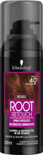 Schwarzkopf, Root Retouch, Spray Ritocco Ricrescita Immediato, Tinta per Copertura Istantanea dei Capelli Bianchi, 40 Applicazioni, Rosso