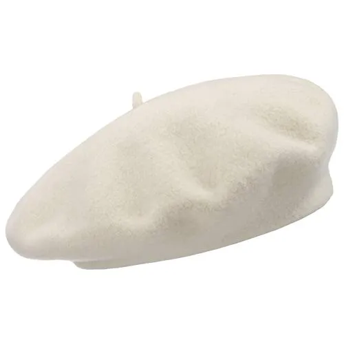 Woolmark Basco da Donna Seeberger berretto basco invernale cappello lana vergine Taglia unica - bianco crema