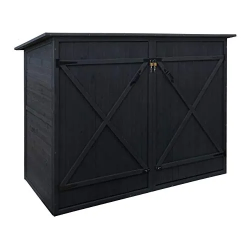 Mendler Garage Armadio Biciclette con Serratura HWC-H60 Legno Box Singolo 98x184x152cm Antracite