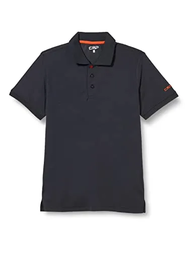 CMP Short-Sleeved Shirt, Polo Uomo, Grigio (Antracite-Red Orange), 46