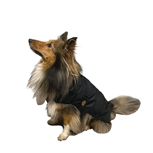Fashion Dog Impermeabile per cani con fodera in pile – nero – 43 cm