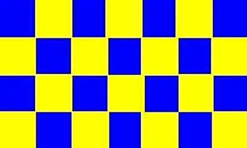U24 Bandiera Bandiera a quadri blu – giallo 90 x 150 cm