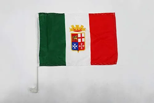 AZ FLAG Bandiera per Auto Italia Marina Militare 45x30cm - BANDIERINA da Auto Italiana NAVALE 30 x 45 cm