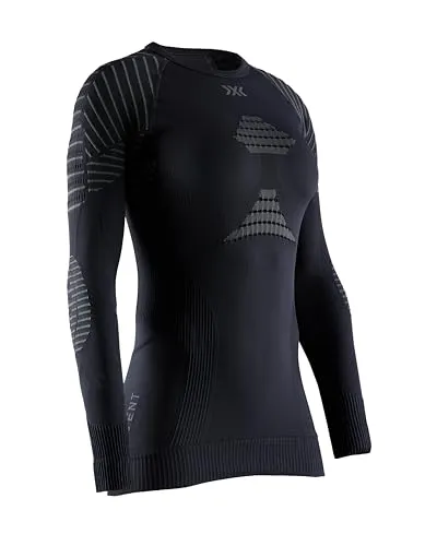 X-Bionic Invent 4.0 Maglia Termica Manica Lunga a Compressione Donna Running, Sci, Ciclismo, Fitness e Sport Invernali, Nero S