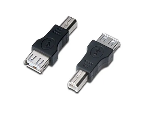 Electrónica Rey Connettore adattatore 2.0 da USB femmina di tipo A a USB maschio di tipo B, Nero