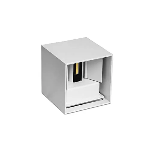 Applique cubo Led 10W IP65 per esterno ed interno bioemissione Bianco Caldo 3000K bianco