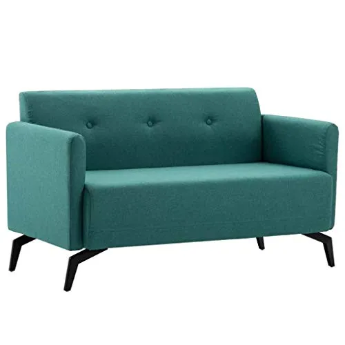 vidaXL Divano a 2 Posti Rivestito in Stoffa Verde Sdraio Sofa Arreddo Salotto