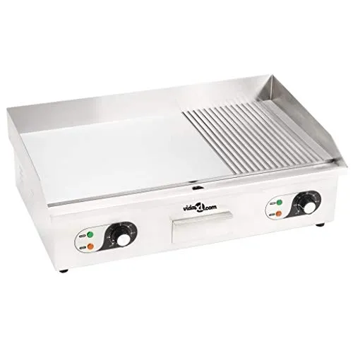 vidaXL Piastra Elettrica Acciaio Inossidabile 4400 W 73x51x23 cm Griglia Grill