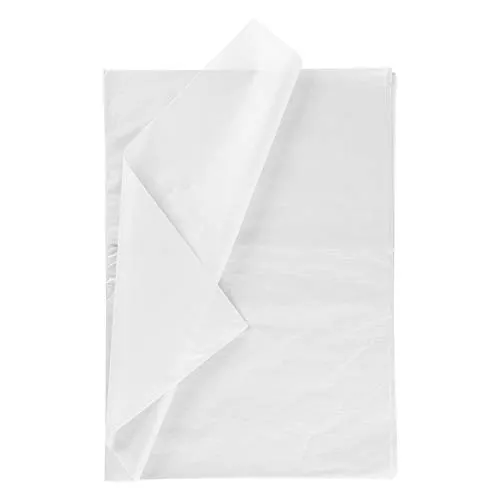 RUSPEPA Carta Da Regalo Avvolgente Per Tessuti - Carta Velina Bianca Per Lavori Artigianali Fai-Da-Te, Buste Da Sacco - 50 X 70 cm - 25 Fogli